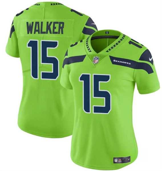 Womens Seattle Seahawks #15 P.J. Walker Green Vapor Limited Football Stitched Jersey(Run Small) Dzhi